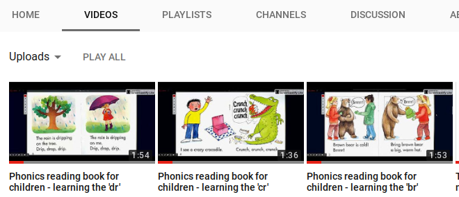Phonics videos for teaching kids to read
